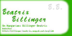 beatrix billinger business card